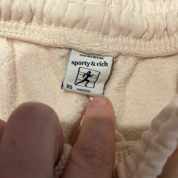 Sporty & Rich Athletic Club Buttercream Joggers sweatpants Sz XS - Picture 3 of 9